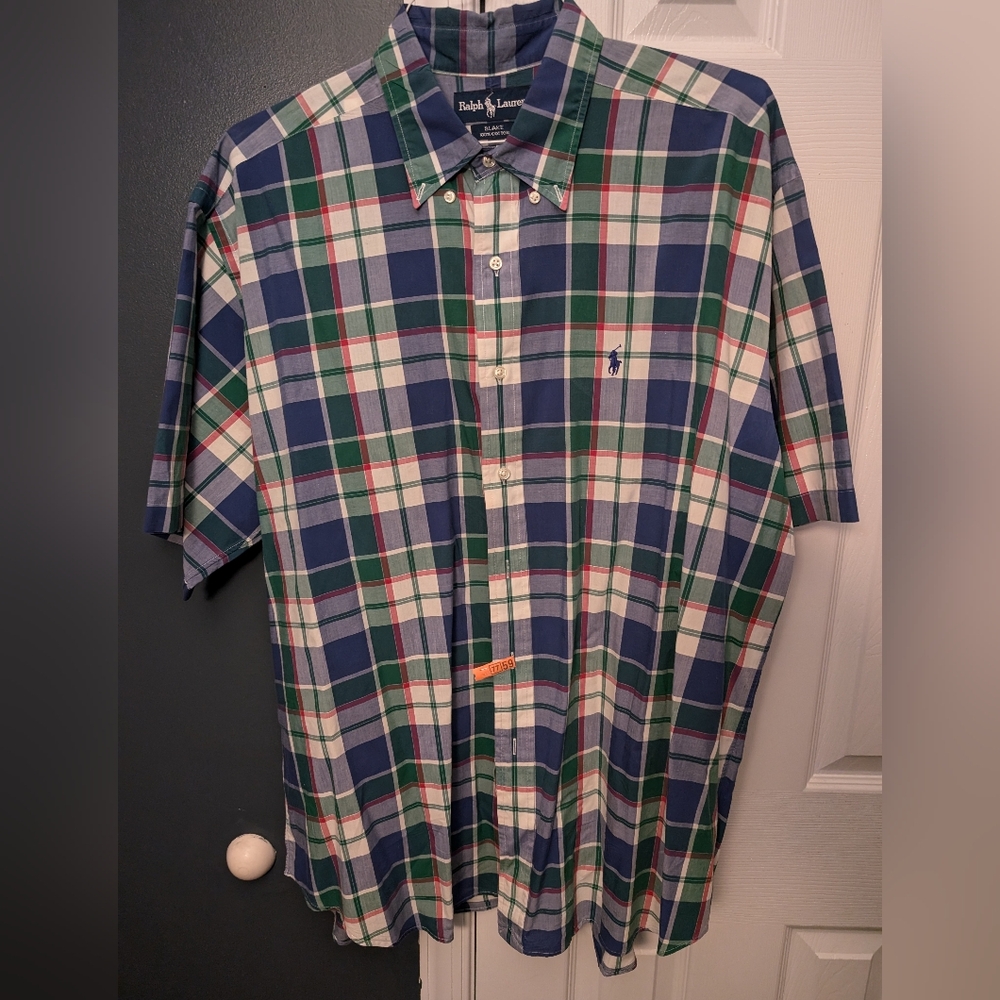 Ralph Lauren Men's Plaid Shirt - Blue, Green, Red